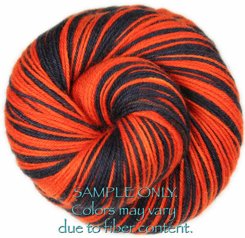 Dyed-To-Order: BROWN-ORANGE - Hand dyed Sports Team Self Striping Sock Yarn - CLEVELAND