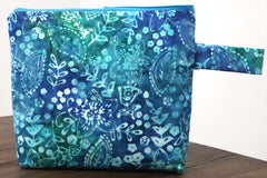 BATIK BLU (with handle) - Handmade zipper bag