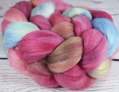 BOX of CHOCOLATES: Polwarth Merino Bright Nylon roving - 4.0 oz - Hand dyed Spinning wool