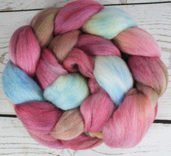 BOX of CHOCOLATES: Polwarth Merino Bright Nylon roving - 4.0 oz - Hand dyed Spinning wool