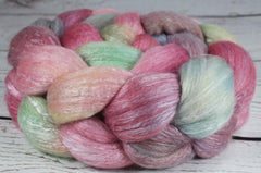 BOX of CHOCOLATES: Polwarth Seacell roving - 4.0 oz - Hand dyed Pink spinning wool