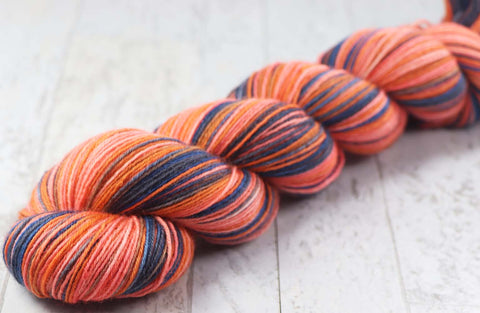 BLACK-GOLD: Self-Striping Pima Cotton - Hand dyed sock yarn