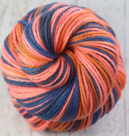 COASTAL CLOUDS: Fine Organic Merino - Hand dyed Variegated Worsted yarn