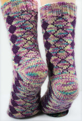 KNITTING PATTERN for Desiree Diamond Socks - Charted Colorwork Sock pattern - digital download