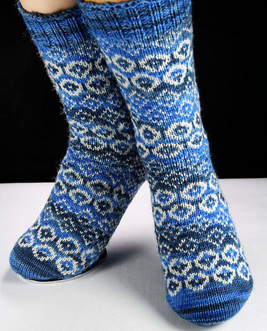 KNITTING PATTERN for Flowers on a Fence Socks -  Charted Colorwork Sock pattern - digital download