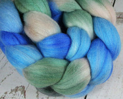 EVENING AT NANOOSE BAY: Polwarth Merino Bright Nylon roving - 4.0 oz - Hand dyed Spinning wool
