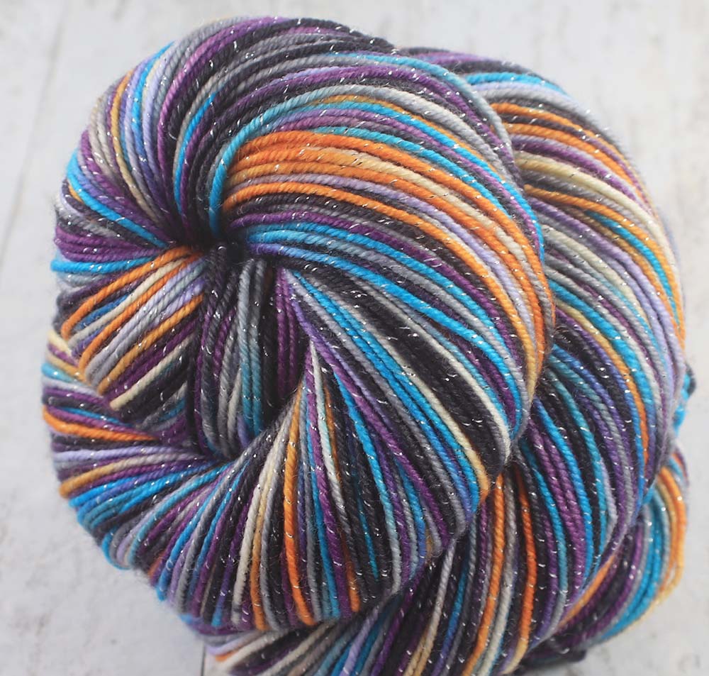 FIORIBUNDA: SW Merino/Lurex Sparkle - Hand dyed Variegated sock yarn