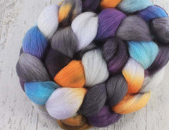 FIORIBUNDA: Organic Polwarth roving - 4.0 oz - Hand dyed Spinning wool