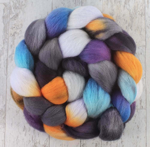 FIORIBUNDA: Organic Polwarth roving - 4.0 oz - Hand dyed Spinning wool