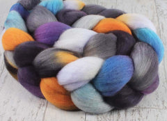 FIORIBUNDA: Organic Polwarth roving - 4.0 oz - Hand dyed Spinning wool
