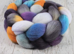 FIORIBUNDA: Organic Polwarth roving - 4.0 oz - Hand dyed Spinning wool