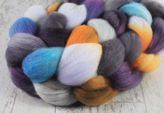 FIORIBUNDA: Organic Polwarth roving - 4.0 oz - Hand dyed Spinning wool
