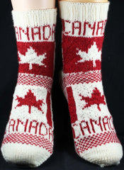 KNITTING PATTERN for Flag Socks: Canada -  Charted Colorwork Sock pattern - digital download