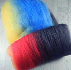 I WAS AN INTERN ON FRIENDS: Falkland batt - 4.0 oz - Hand dyed spinning wool