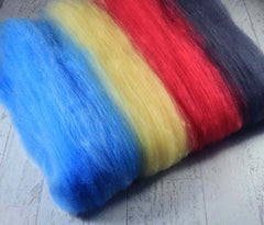 I WAS AN INTERN ON FRIENDS: Falkland batt - 4.0 oz - Hand dyed spinning wool