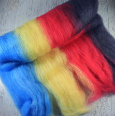 I WAS AN INTERN ON FRIENDS: Falkland batt - 4.0 oz - Hand dyed spinning wool
