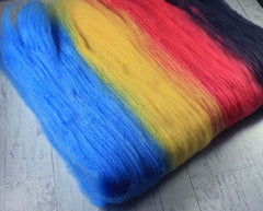 I WAS AN INTERN ON FRIENDS: Polwarth Silk batt - 4.0 oz - Hand dyed wool roving