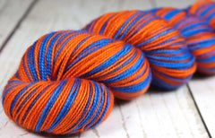 Blue Orange: Self Striping Merino Sock Yarn - Sports Team Colors / Florida - Hand Dyed to Order