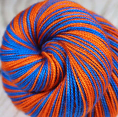 Blue Orange: Self Striping Merino Sock Yarn - Sports Team Colors / Florida - Hand Dyed to Order