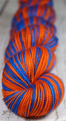 Blue Orange: Self Striping Merino Sock Yarn - Sports Team Colors / Florida - Hand Dyed to Order