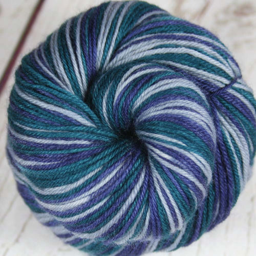 GLACIER BAY: SW Merino/Nylon/Cashmere - Hand dyed Self-striping Sock yarn