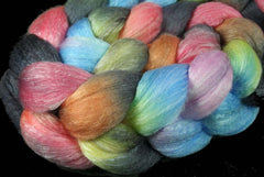GLASS ART: Polwarth Seacell roving - 4.0 oz - Hand dyed wool roving - Spinning wool