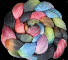 GLASS ART: Polwarth Seacell roving - 4.0 oz - Hand dyed wool roving - Spinning wool
