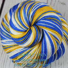 Bright Blue Gold White: Self Striping Yarn - Dyed to Order - Sports Team / LOS ANGELES