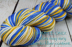 Bright Blue Gold White: Self Striping Yarn - Dyed to Order - Sports Team / LOS ANGELES