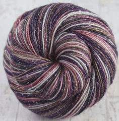 HAUNTED HOLLOWS: SW Merino/Lurex Sparkle - Hand Dyed Variegated Sock Yarn