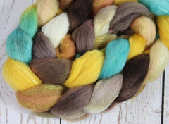 HORSE OF THE SPRING: Shetland-Silk roving - 4.0 oz - Hand dyed spinning wool - Masters Collection