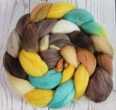 HORSE OF THE SPRING: Shetland-Silk roving - 4.0 oz - Hand dyed spinning wool - Masters Collection