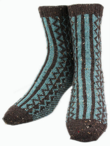 KNITTING PATTERN for Smocked Socks - Charted Colorwork Sock pattern - digital download