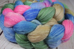 KA'ANAPALI BEACH: Rambouillet Silk Wool Top - 4 oz - Hand dyed spinning wool - Tropical colors