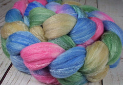 KA'ANAPALI BEACH: Rambouillet Silk Wool Top - 4 oz - Hand dyed spinning wool - Tropical colors