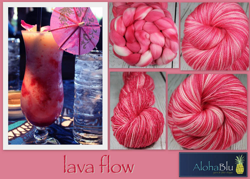 LAVA FLOW: SW Merino / Cashmere / Nylon Hand dyed Variegated sock yarn - Tropical pink