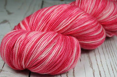 LAVA FLOW: SW Merino / Cashmere / Nylon Hand dyed Variegated sock yarn - Tropical pink