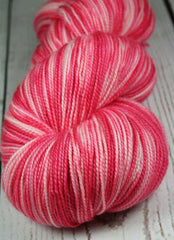 LAVA FLOW: SW Merino / Cashmere / Nylon Hand dyed Variegated sock yarn - Tropical pink