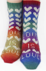 KNITTING PATTERN for Love is Love Socks -  Charted Colorwork Sock pattern - digital download