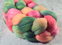 LOVE: Polwarth Merino Bright Nylon roving - 4.0 oz - Hand dyed Spinning wool