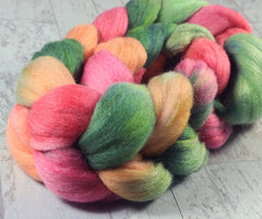 LOVE: Polwarth Merino Bright Nylon roving - 4.0 oz - Hand dyed Spinning wool