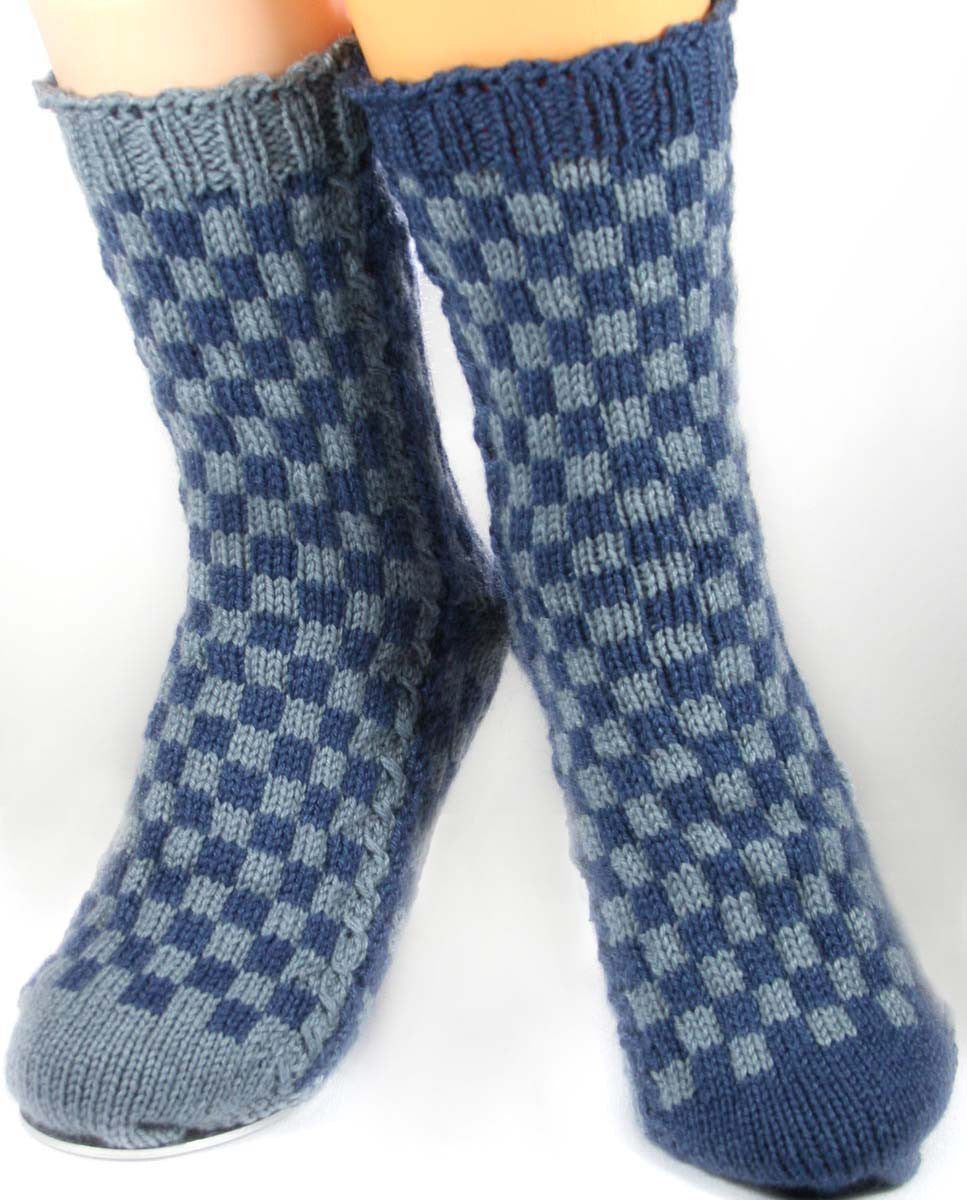 KNITTING PATTERN for LouisVuitton-Inspired Socks -  Charted Colorwork Sock pattern - digital download
