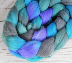 MAD SCIENTIST: BLUES - SW Merino-Nylon-Stellina Wool - 4.0 - Hand dyed Sparkle Spinning wool