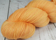 MANGO SORBET: Superwash Merino-Silk-Stellina Sparkle Lace yarn - Hand-dyed Tonal Tropical fruit yarn