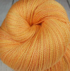 MANGO SORBET: Superwash Merino-Silk-Stellina Sparkle Lace yarn - Hand-dyed Tonal Tropical fruit yarn