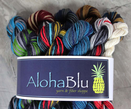 MENEHUNE MINI SKEINS "Self-Stripe Set": 10x-10gram Hand-dyed Sock yarn - Center pull balls