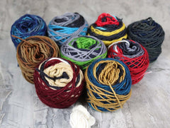 MENEHUNE MINI SKEINS "Self-Stripe Set": 10x-10gram Hand-dyed Sock yarn - Center pull balls