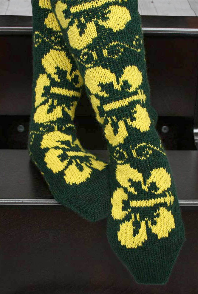 Sunflower Fields Socks Pdf Knitting Pattern Colorwork, Flower, Stripes 