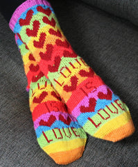 KNITTING PATTERN for Love is Love Socks -  Charted Colorwork Sock pattern - digital download