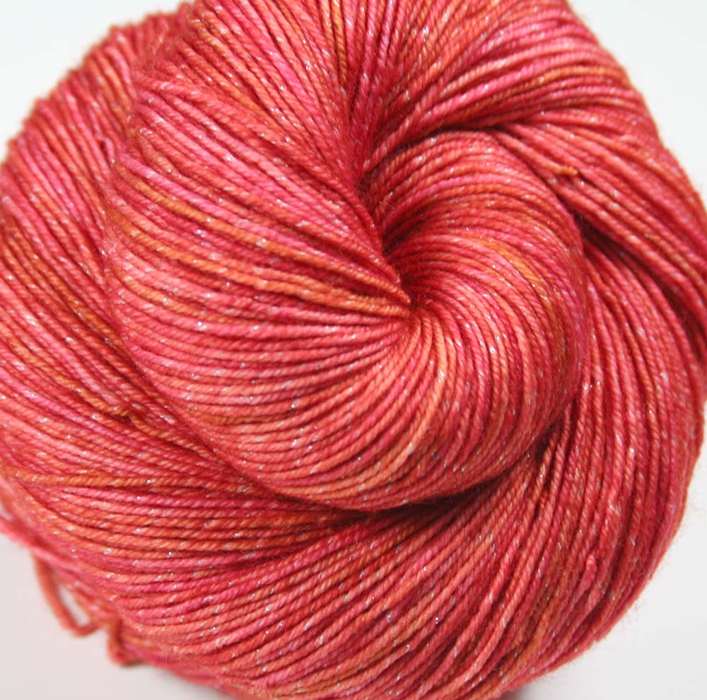 ORPIMENT: SW Merino Wool/Lurex Sparkle - Hand dyed Tonal sock yarn